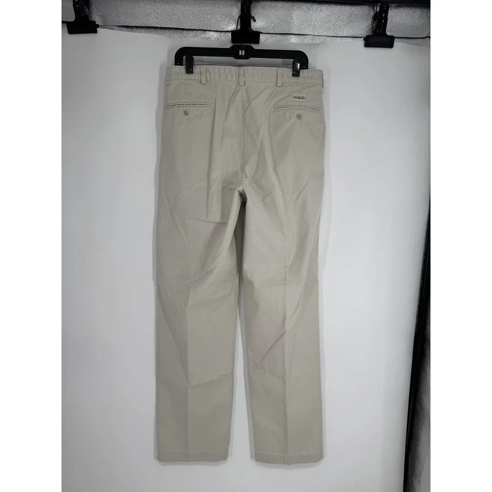 Polo Ralph Lauren Andrew Pants Mens Size 34x32 Khaki Vintage Baggy Pleated Chino